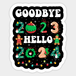 Goodbye 2023 Hello 2024 Happy New Year Funny Christmas Xmas Sticker